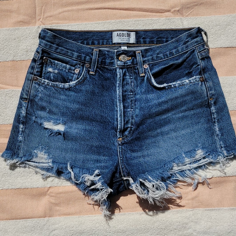 AGOLDE PARKER VINTAGE DISTRESSED-HEM SHORT